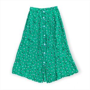 Green Button Down Flowy Skirt